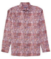 Visconti Abstract Print Long Sleeve Woven Shirt