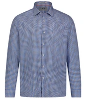 Visconti Big & Tall Check Print Stretch Long Sleeve Woven Shirt