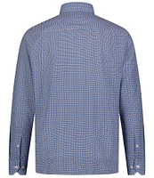 Visconti Big & Tall Check Print Stretch Long Sleeve Woven Shirt