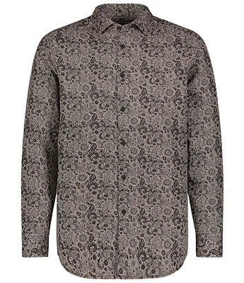 Visconti Big & Tall Floral Paisley Print Long Sleeve Shirt