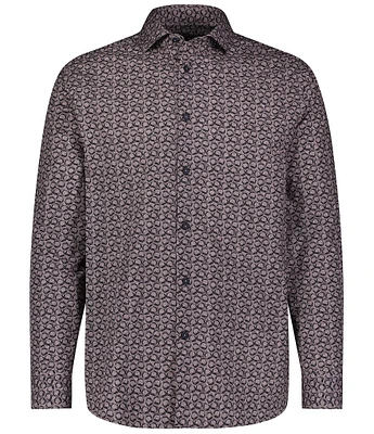 Visconti Big & Tall Jade Circular Printed Long Sleeve Shirt