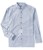 Visconti Big & Tall Long-Sleeve Geometric-Printed Double-Sided Woven Dobby Shirt