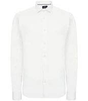 Visconti Big & Tall Melange Knit Long Sleeve Woven Shirt