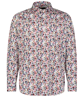 Visconti Big & Tall Multi Colored Skull Print Long Sleeve Shirt