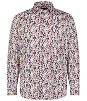 Visconti Big & Tall Multi Colored Skull Print Long Sleeve Shirt