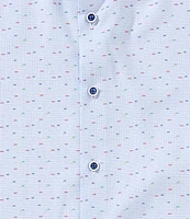Visconti Big & Tall Multi Dot Print Stretch Long Sleeve Woven Shirt