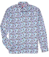 Visconti Big & Tall Multi Skull Print Long Sleeve Woven Shirt