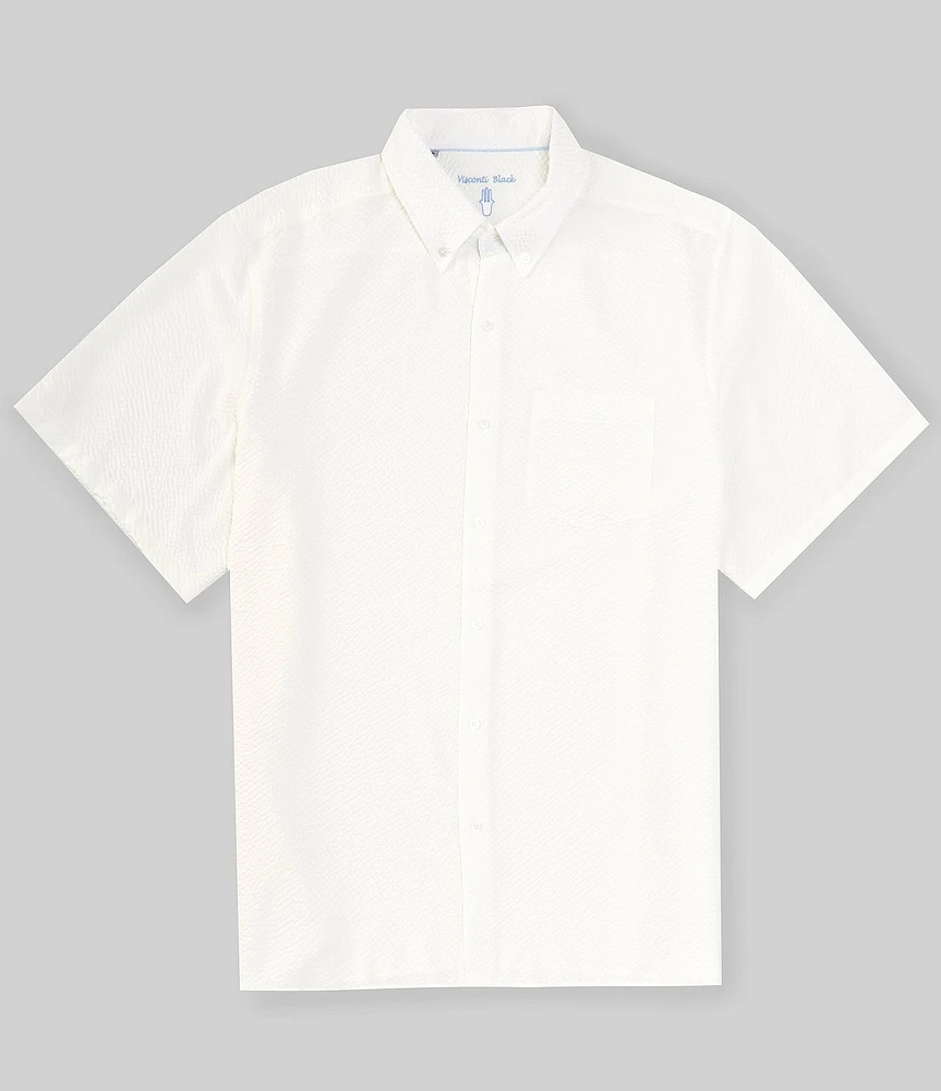 Visconti Big & Tall Performance Stretch Short Sleeeve Woven Seersucker Shirt