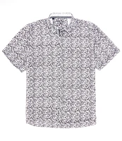 Visconti Big & Tall Performance Stretch Short Sleeve Leaf Print Shirt