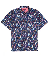 Visconti Big & Tall Short Sleeve Skull And Ice Cream Print Woven Shirt