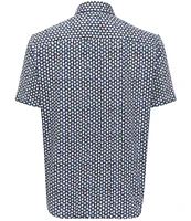 Visconti Big & Tall Skulls Print Stretch Short Sleeve Woven Shirt