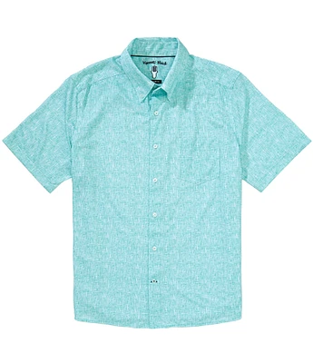Visconti Big & Tall Textured Stretch Short Sleeve Woven Shirt