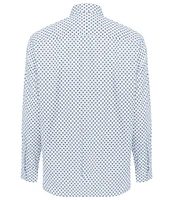 Visconti Diamond Print Stretch Long Sleeve Woven Shirt