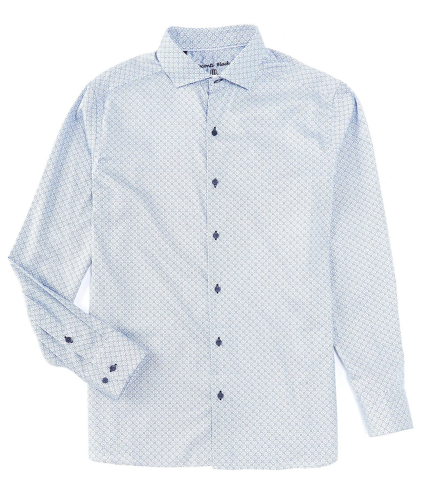 Visconti Geo Print Dobby Long Sleeve Woven Shirt