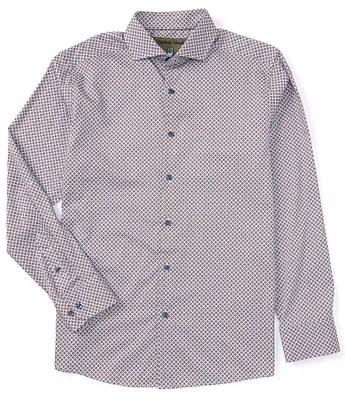 Visconti Geo Print Long Sleeve Woven Shirt