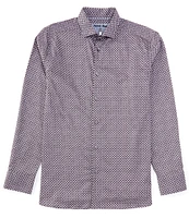 Visconti Geo Tile Print Long Sleeve Woven Shirt