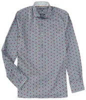 Visconti Medallion Print Long Sleeve Woven Shirt