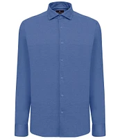 Visconti Melange Knit Long Sleeve Woven Shirt
