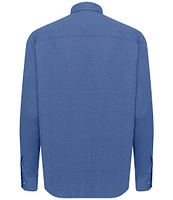 Visconti Melange Knit Long Sleeve Woven Shirt