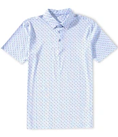 Visconti Mini Diamond Print Stretch Short Sleeve Polo Shirt