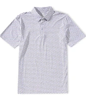 Visconti Mini Hexagon Print Stretch Short Sleeve Polo Shirt