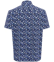 Visconti Puzzle Print Stretch Short Sleeve Woven Shirt