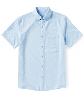 Visconti Solid Seersucker Short Sleeve Woven Shirt