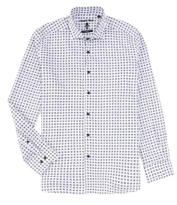 Visconti Square Print Long Sleeve Woven Shirt