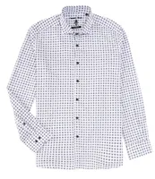 Visconti Square Print Long Sleeve Woven Shirt