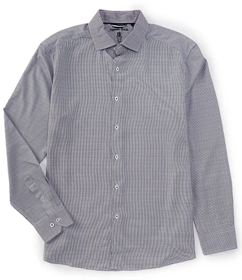 Visconti Stretch Mini Geo Print Long Sleeve Woven Shirt