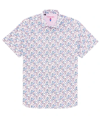 Visconti Stretch Multi Skull Print Short Sleeve Woven Shirt