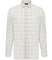 Visconti Swirl Print Stretch Long Sleeve Woven Shirt