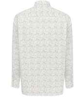 Visconti Swirl Print Stretch Long Sleeve Woven Shirt