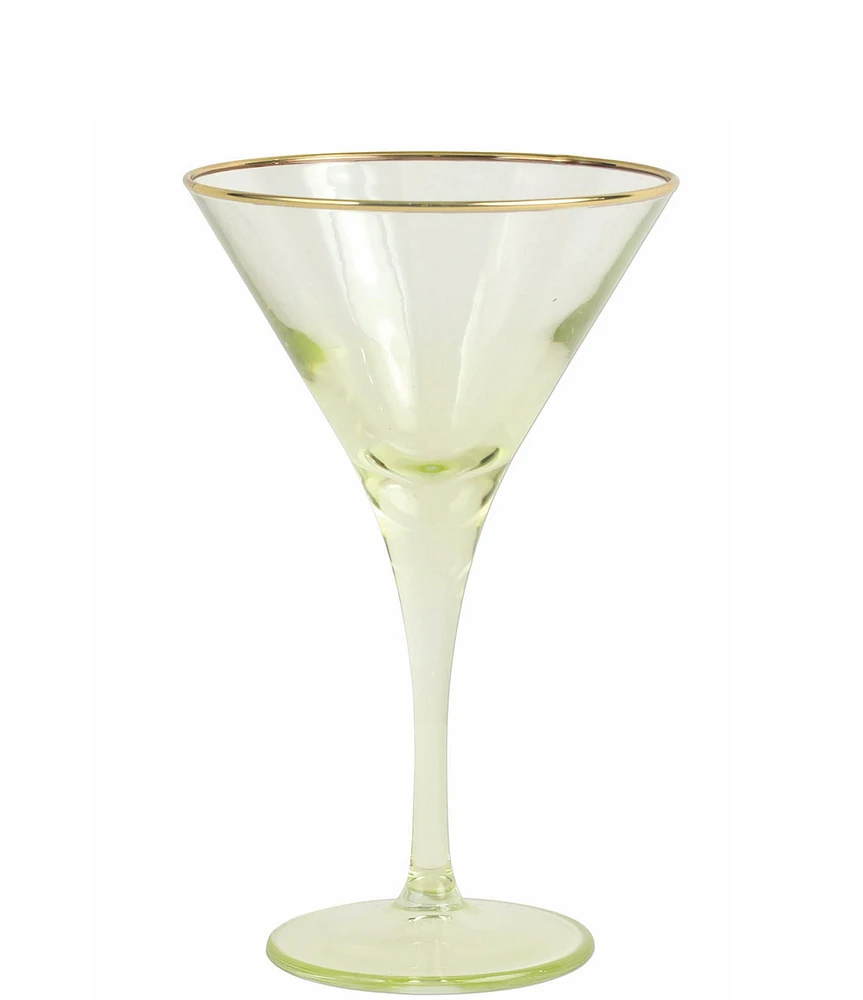 Viva by VIETRI Gold Rimmed Colorful Martini Glass