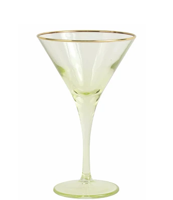 Viva by VIETRI Gold Rimmed Colorful Martini Glass