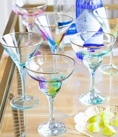 Viva by VIETRI Rainbow Multi Gold Rimmed Martini Glass