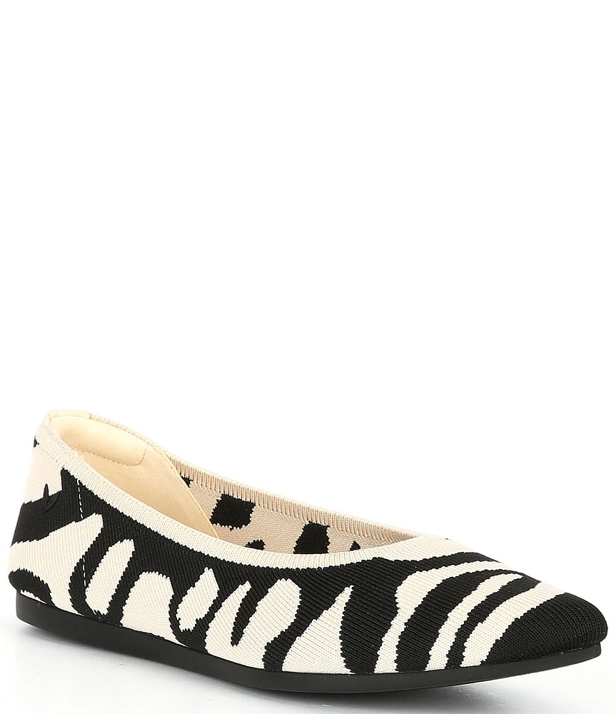 VIVAIA Aria 5.0 Animal Print Stretch Knit Point Toe Flats