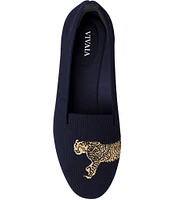 VIVAIA Audrey Stretch Knit Cheetah Loafers