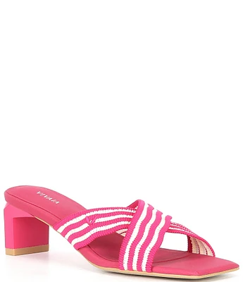 VIVAIA Jennifer Stretch Knit Cross Band Slide Sandals