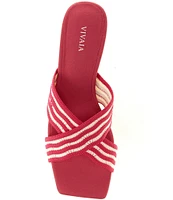 VIVAIA Jennifer Stretch Knit Cross Band Slide Sandals