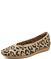 VIVAIA Margot Leopard Print Walker Stretch Knit Ballet Flats