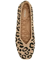 VIVAIA Margot Leopard Print Walker Stretch Knit Ballet Flats