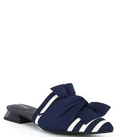 VIVAIA Yaffa Striped Stretch Knit Bow Mules