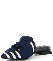 VIVAIA Yaffa Striped Stretch Knit Bow Mules