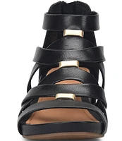 Vivi Leather Strappy Ornament Wedge Sandals