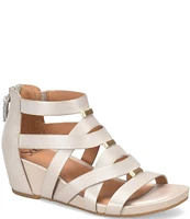 Vivi Leather Strappy Ornament Wedge Sandals