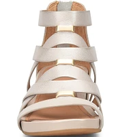 Vivi Leather Strappy Ornament Wedge Sandals