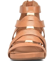 Vivi Leather Strappy Ornament Wedge Sandals