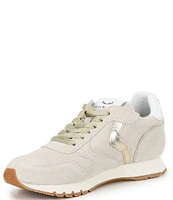 Voile Blanche Julia Suede Metallic Detail Lace-Up Sneakers