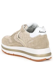 Voile Blanche Maran Suede And Raffia Lace-Up Sneakers